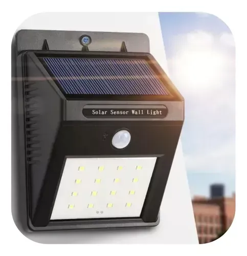 Lámpara De Energía Solar Con Sensor De Movimiento Automático De 30 LED, Color Negro