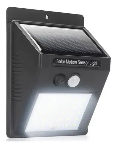 Lámpara De Energía Solar Con Sensor De Movimiento Automático De 30 LED, Color Negro