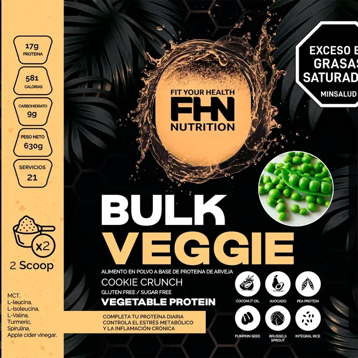 Proteína Bulk Veggie Cookie Crunch 21 Servicios 1.3 LIBRAS + OBSEQUIO