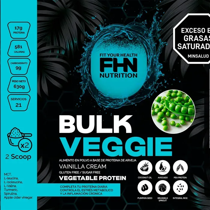 Proteína Bulk Veggie Vainilla Cream 21 Servicios, 1.3 LIBRAS + OBSEQUIO