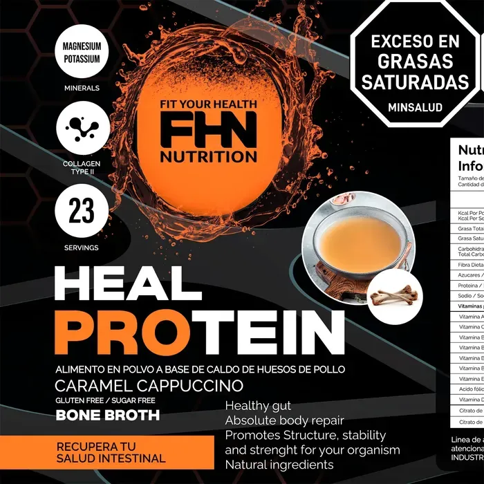 Proteína Heal Protein Caramel Cappuccino 23 Servicios 1.5 LIBRAS + OBSEQUIO