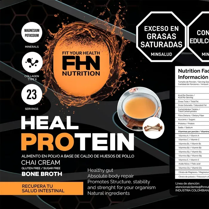 Proteína Heal Protein Chai Cream 23 Servicios 1.5 LIBRAS + OBSEQUIO