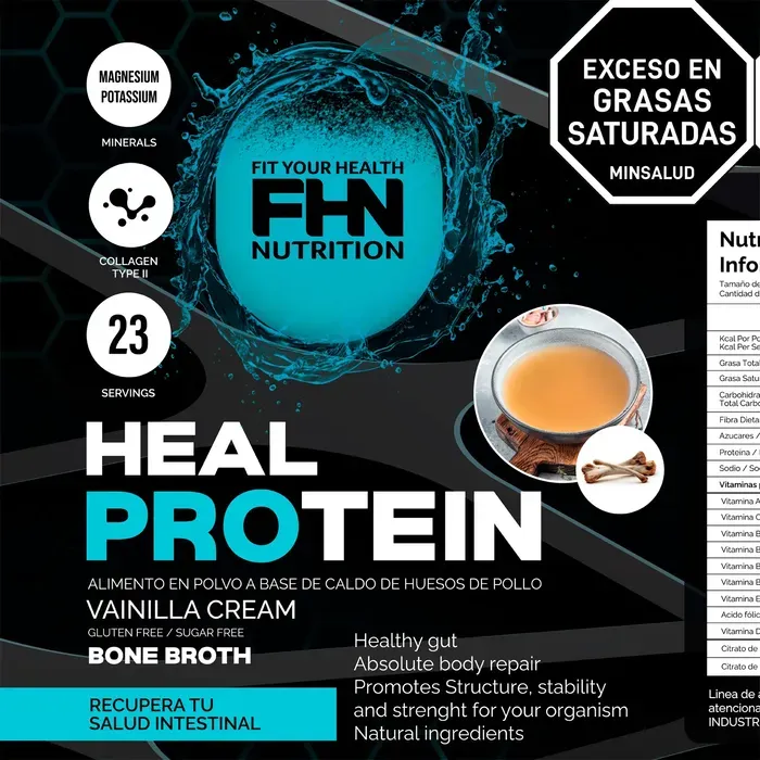 Proteína Heal Protein Vainilla Cream  23 Servicios 1.5 LIBRAS + OBSEQUIO