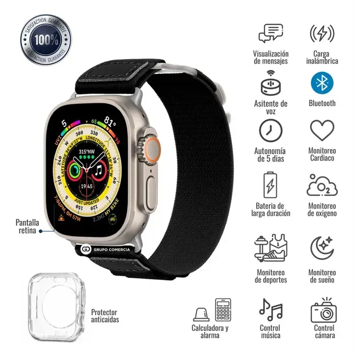 Combo Smartwatch i20 Ultra Max 7 Pulsos+Audifonos