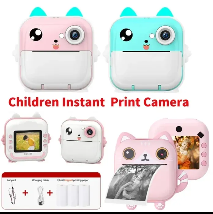 Cámara Digital de impresión instantánea para niños, Mini Impresora Térmica Portátil Para Fotografía 