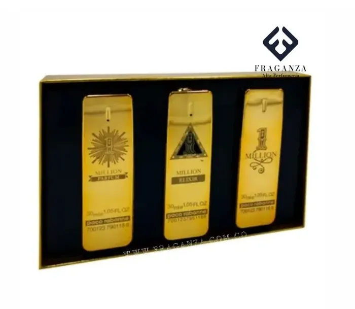 Estuche Perfumes  Paco Rabanne One Million 3 Piezas x 30ml -INSPIRACION