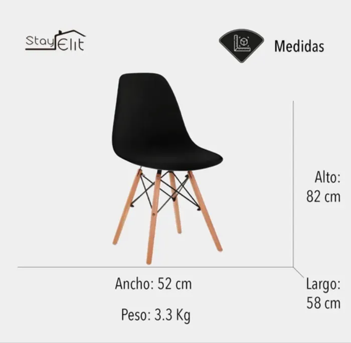 Kit 2 Sillas Magnux Charles Eames Madera - Eiffel