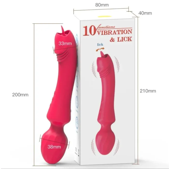 Hitachi Vibrador Masajeador Lengua 2 En 1 Doble Motor 10 Modo De Vibracion (Recargable)