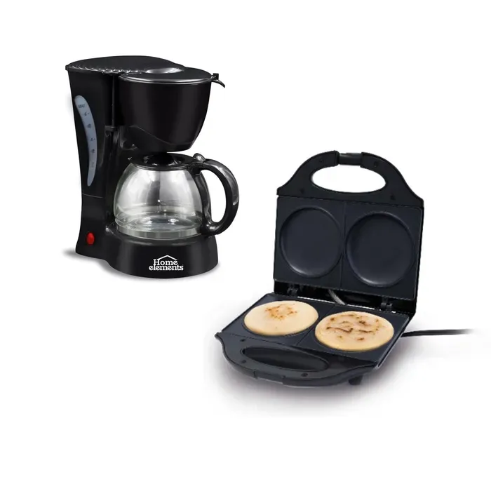 Combo Cafetera 6 tz + Arepa Maker Home Elements