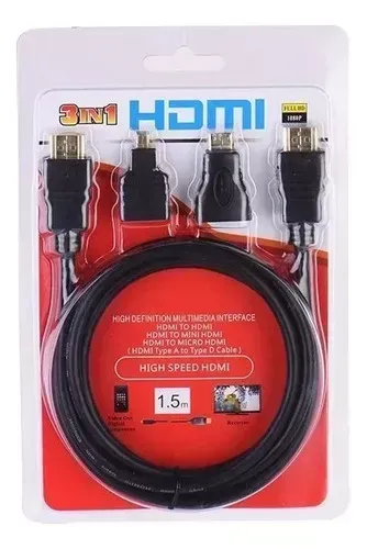 Cable Adaptador 3 En 1 Hdtv + Micro Usb + Mini Hd