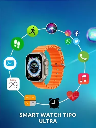 Combo Smartwatch Reloj Inteligente 6 En 1 Audífonos Powebank Cargador Cable Tipo C Y Cargador Inalámbrico  