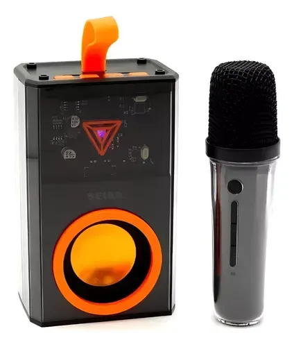 Parlante Megáfono Bt Inalámbrico Led Voz Karaoke + Micrófono