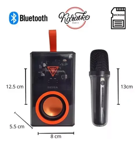 Parlante Megáfono Bt Inalámbrico Led Voz Karaoke + Micrófono