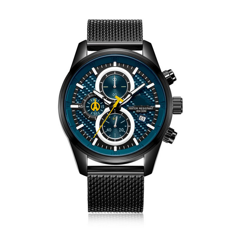 Reloj G-force Original H3775g Cronografo Hombre Negro Fondo Azul + Estuche (1)