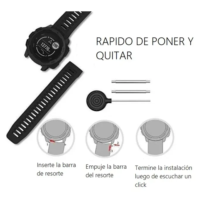 Pulsera Correa En Silicona Para Reloj Garmin Instinct Blanco