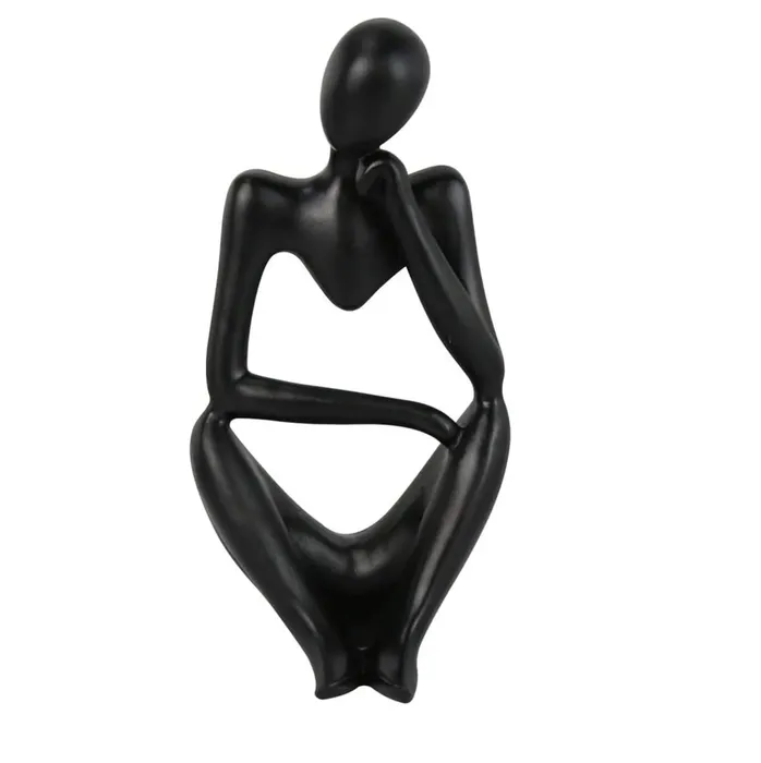 Figura Estatua De Pensador Abstracto Decoracion Hogar Negro