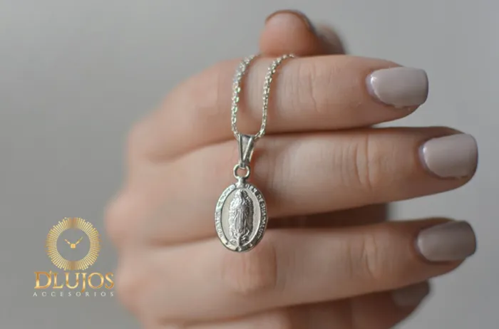 Dije Plata 925 Medalla Virgen Guadalupe Mediana