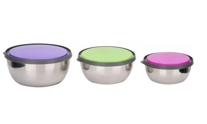 Set X 3 Bowls Tapa Hermetica Tuppers Contenedores Alimentos