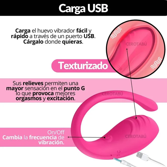 Huevo Vibrador Inalámbrico App Larga Distancia Recargable