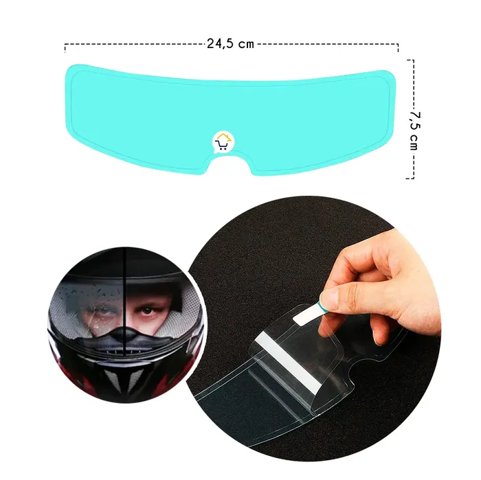 Película Antiempañante Adhesivo Antivaho Visor Casco Moto