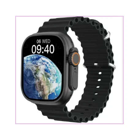 Reloj Smartwatch Ultra Negro Con Obsequio De Audífono Bluetooth I12 Con 2 Pulsos.