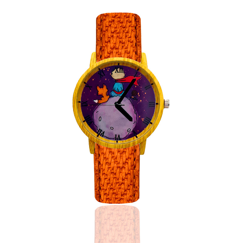 Reloj Principito Luna Estilo Madera Marron Claro