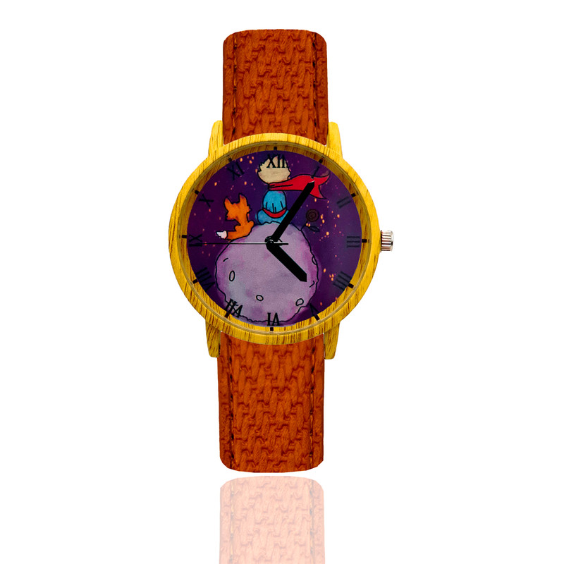 Reloj Principito Luna Estilo Madera Marron Oscuro