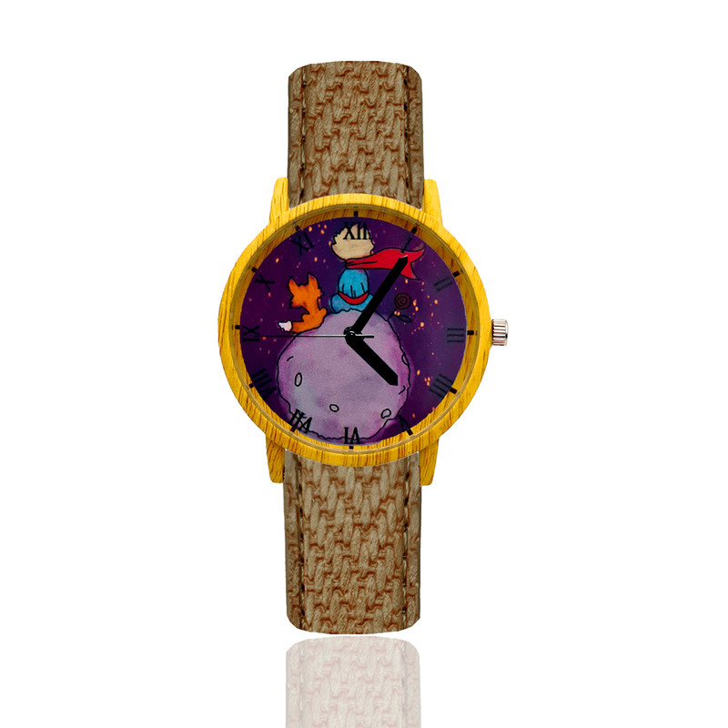 Reloj Principito Luna Estilo Madera Marron