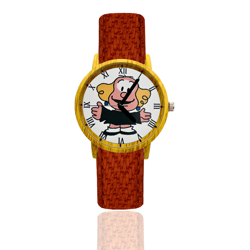 Reloj Mafalda Libertad Estilo Madera 