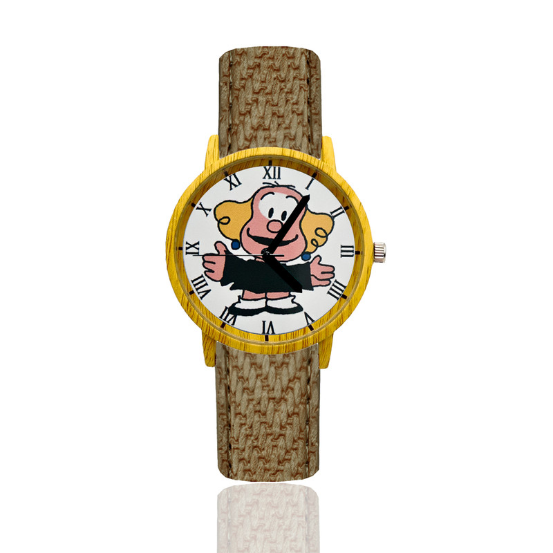 Reloj Mafalda Libertad Estilo Madera Marron