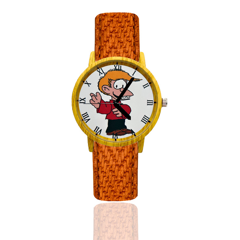 Reloj Mafalda Felipe Estilo Madera Marron Claro