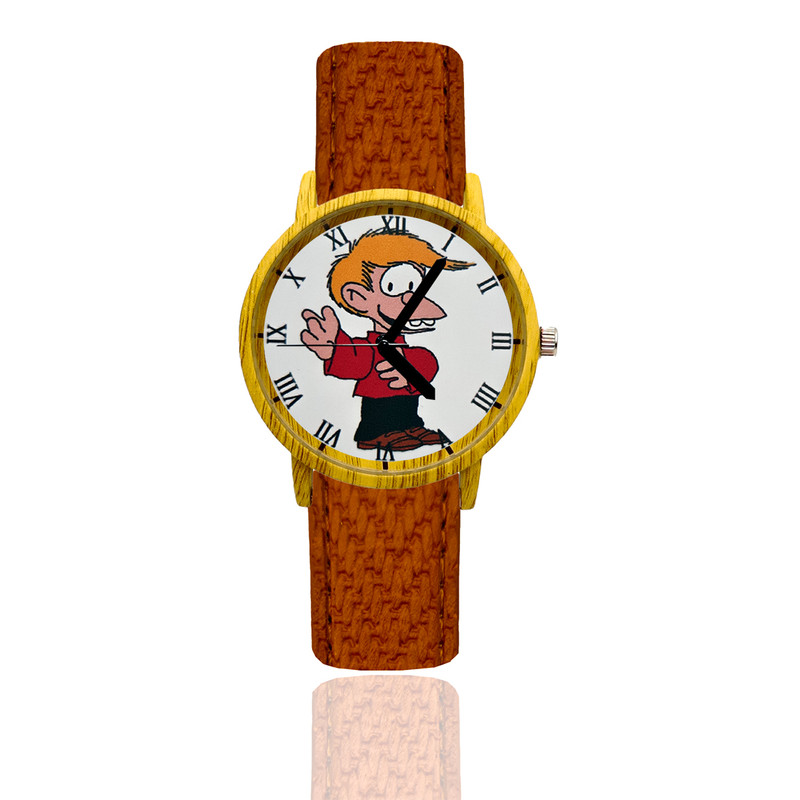 Reloj Mafalda Felipe Estilo Madera Marron Oscuro