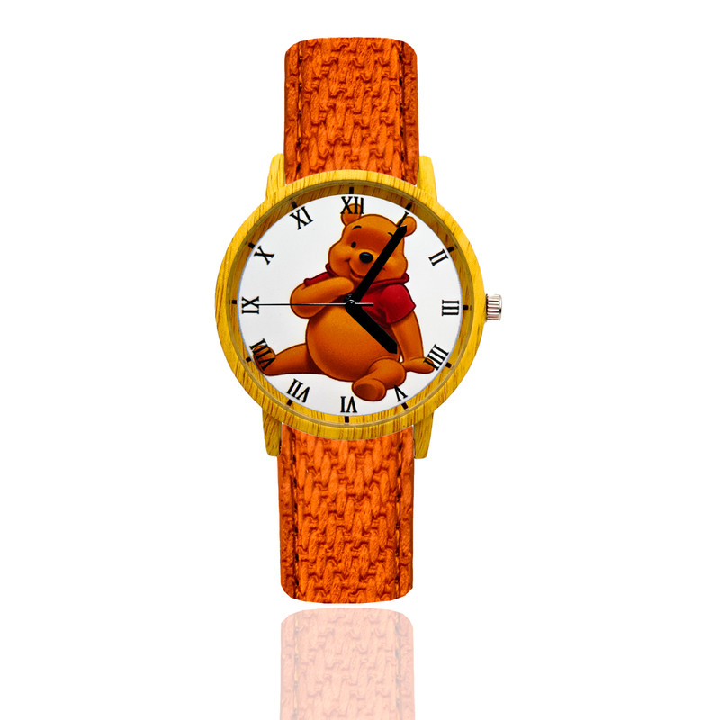 Reloj Winni Pooh Estilo Madera Marron Claro