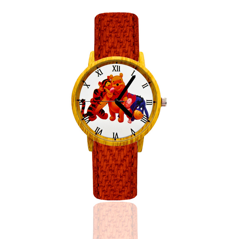 Reloj Winni Pooh Y Amigos Estilo Madera 