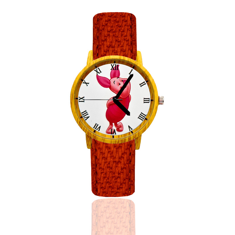 Reloj Winni Pooh Piglet Estilo Madera 