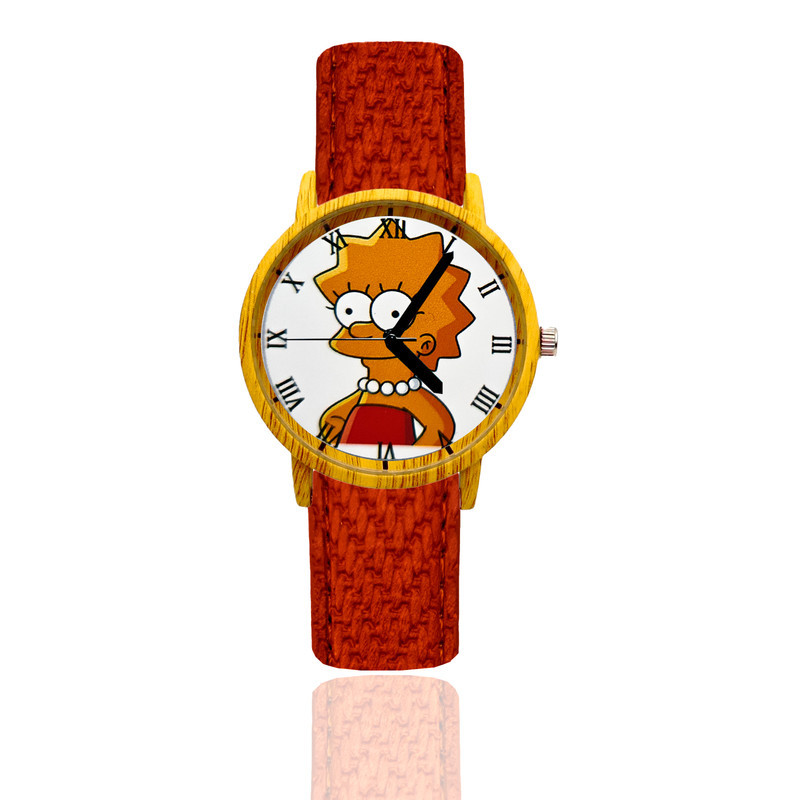 Reloj Lisa Simpson Estilo Madera 