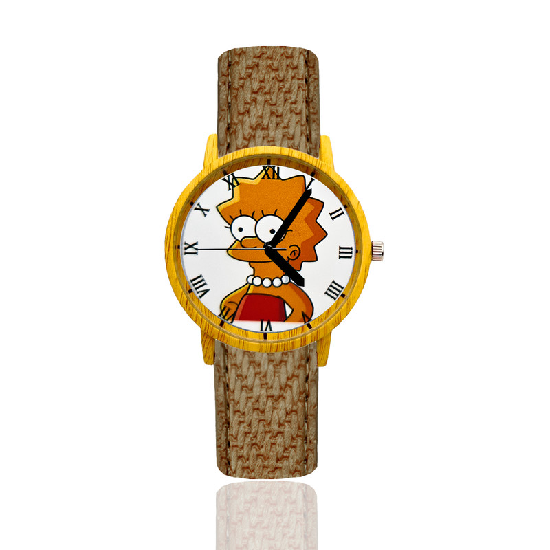 Reloj Lisa Simpson Estilo Madera Marron