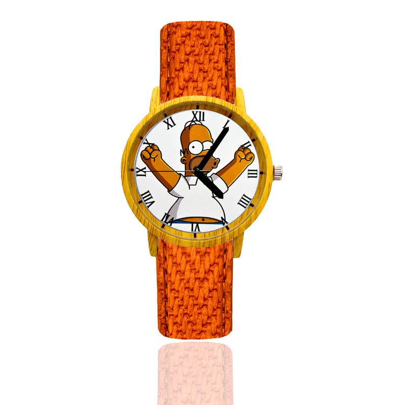 Reloj Homero Simpson Estilo Madera Marron Claro