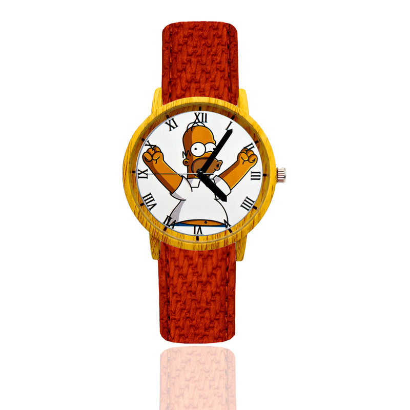 Reloj Homero Simpson Estilo Madera 