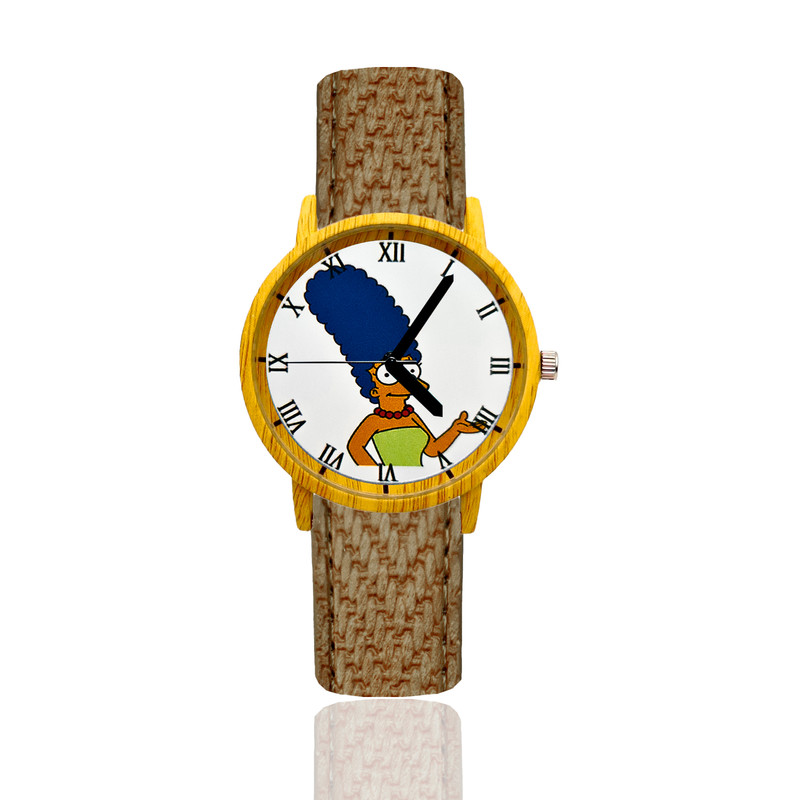 Reloj Marge Simpson Estilo Madera Marron