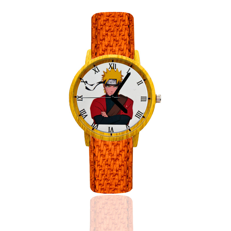 Reloj Naruto Modo Sabio Estilo Madera Marron Claro