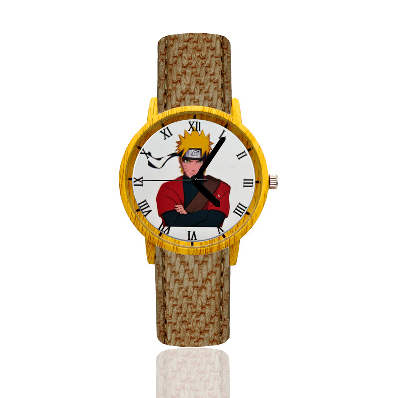 Reloj Naruto Modo Sabio Estilo Madera Marron