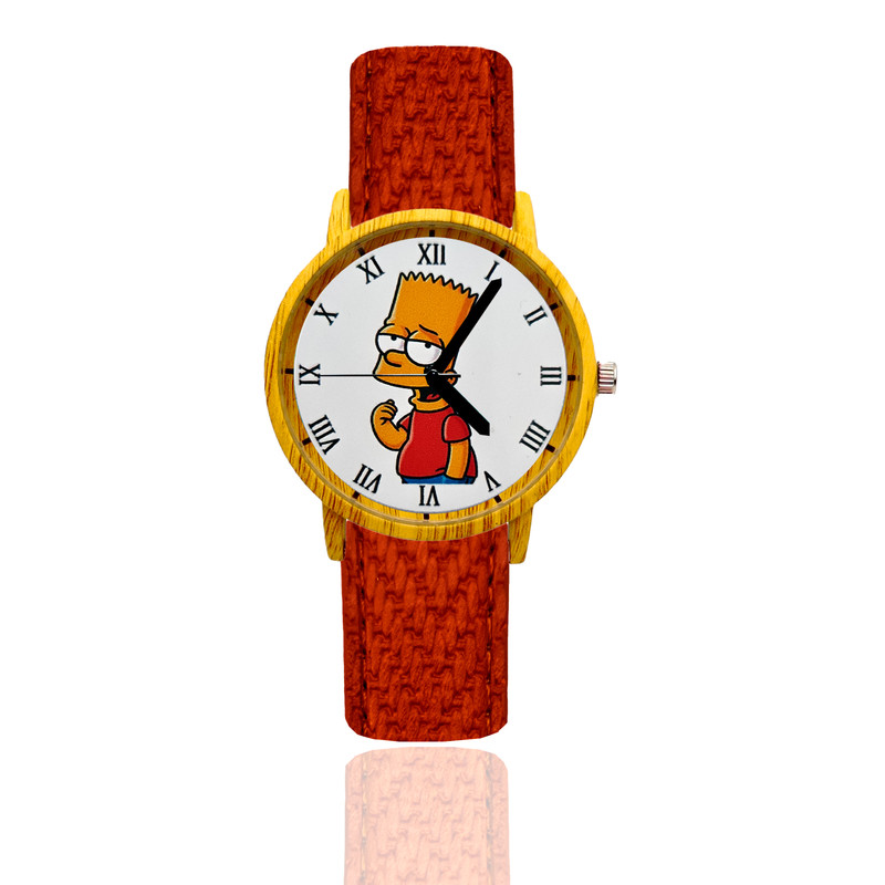 Reloj Bart Simpson Estilo Madera 