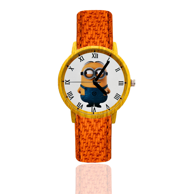 Reloj Minions Estilo Madera Marron Claro