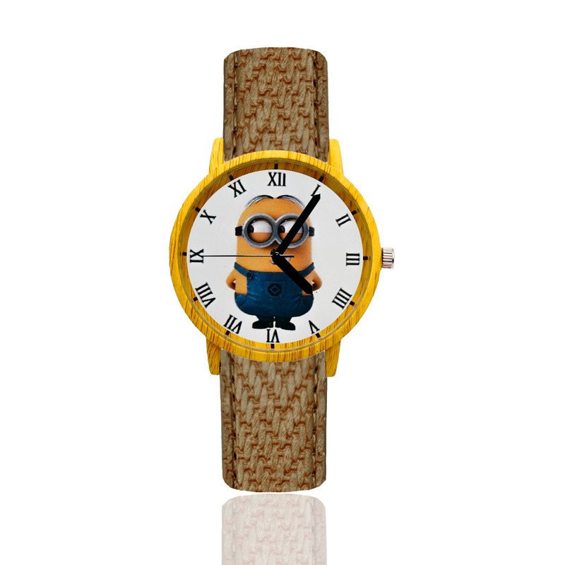 Reloj Minions Estilo Madera Marron