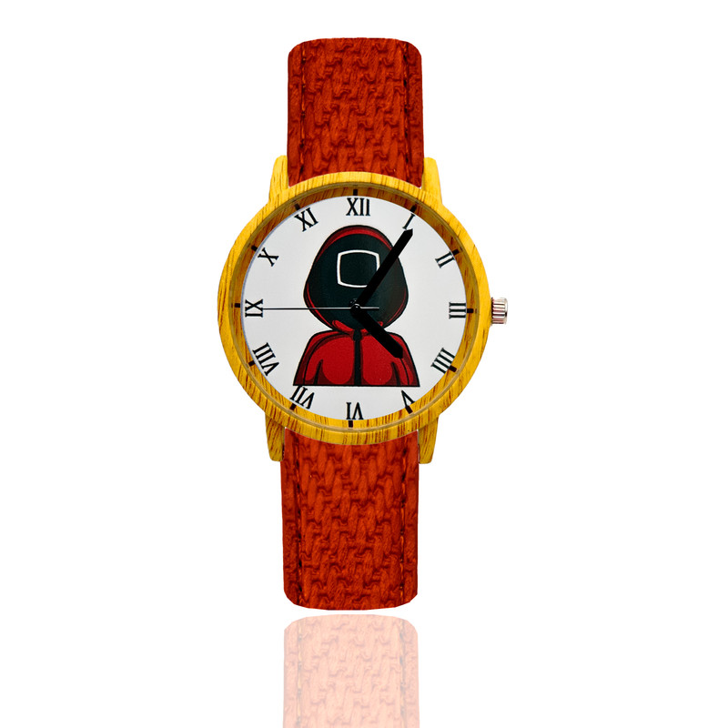 Reloj El Juego Del Calamar Estilo Madera 