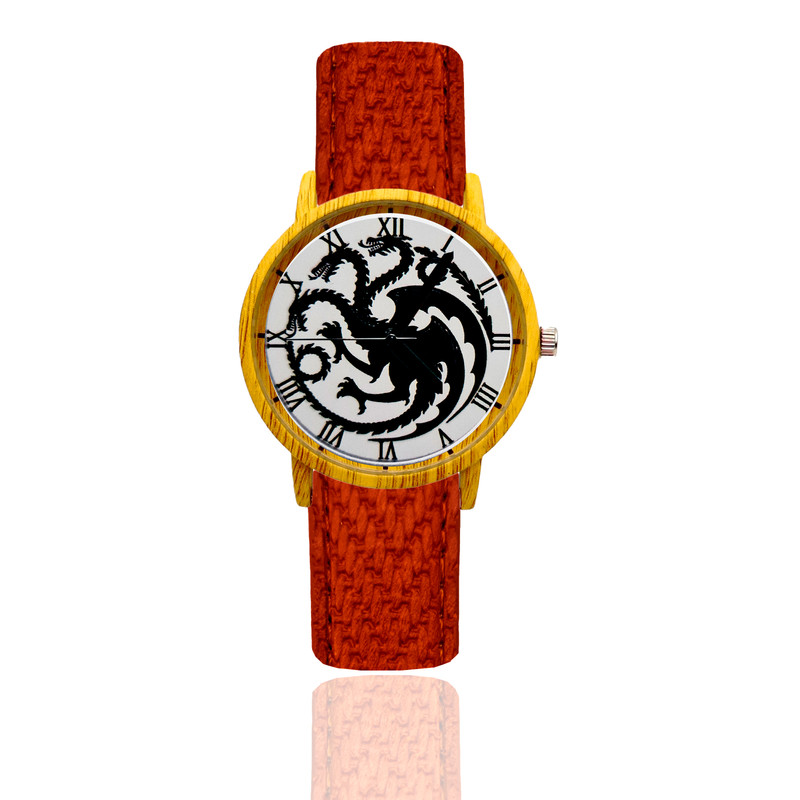 Reloj Juego De Tronos Dragon Estilo Madera 