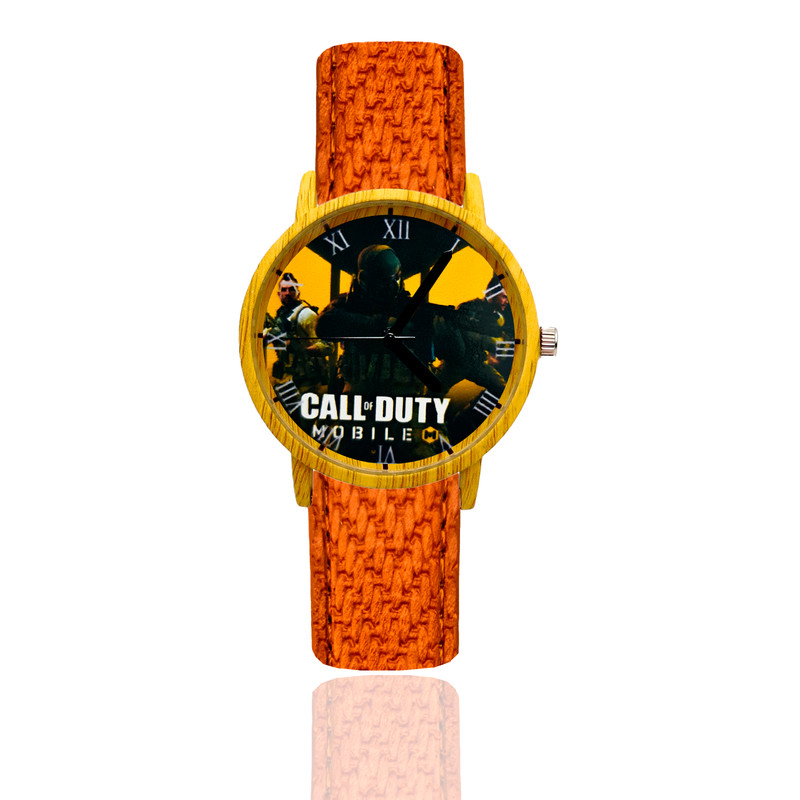 Reloj Call Of Duty Estilo Madera Marron Claro