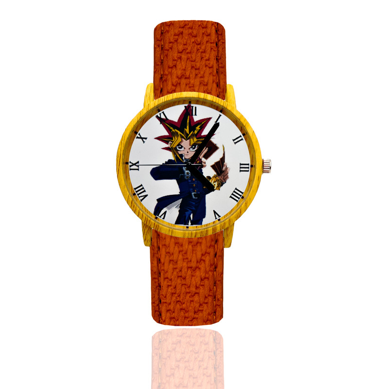 Reloj Yugioh Estilo Madera Marron Oscuro