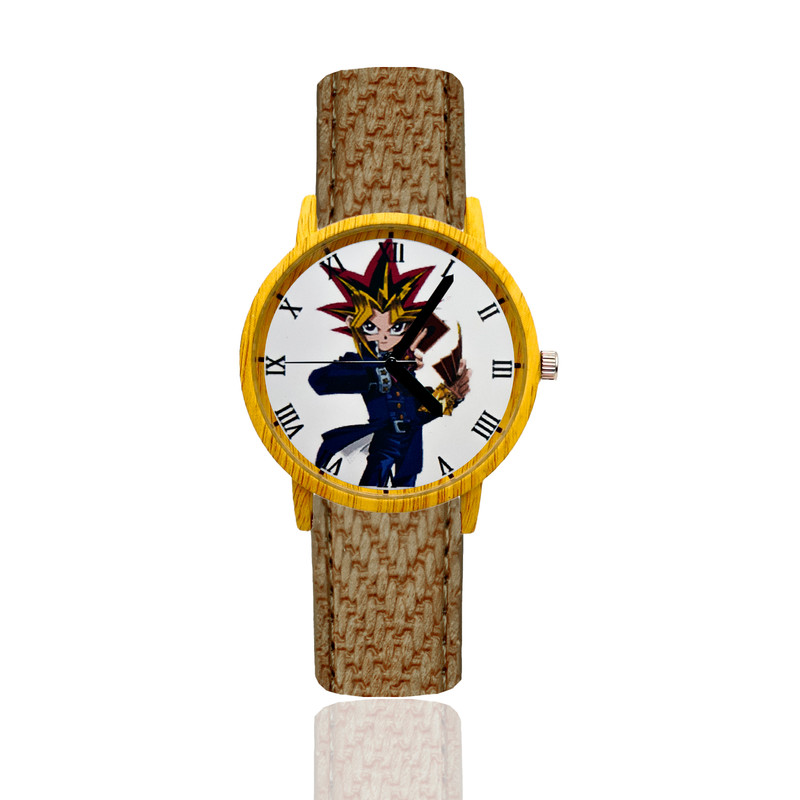 Reloj Yugioh Estilo Madera Marron